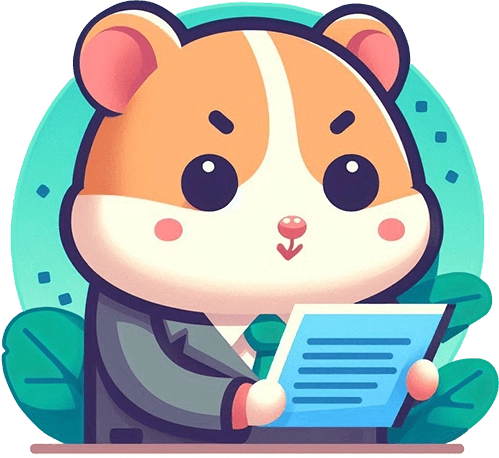 Hamster adorable leyendo papeles