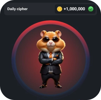 Captura de pantalla de la moneda Hamster Kombat, muestra la moneda en color rojo