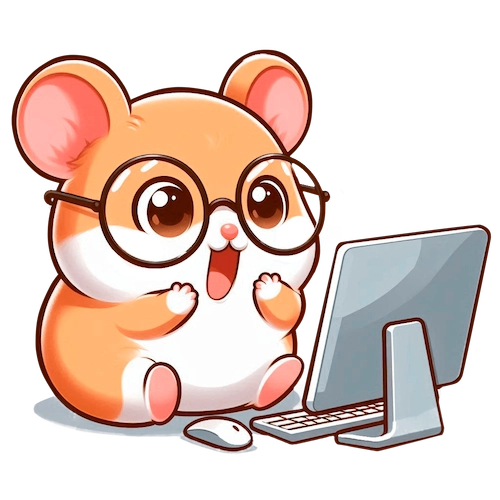 Hamster using a computer